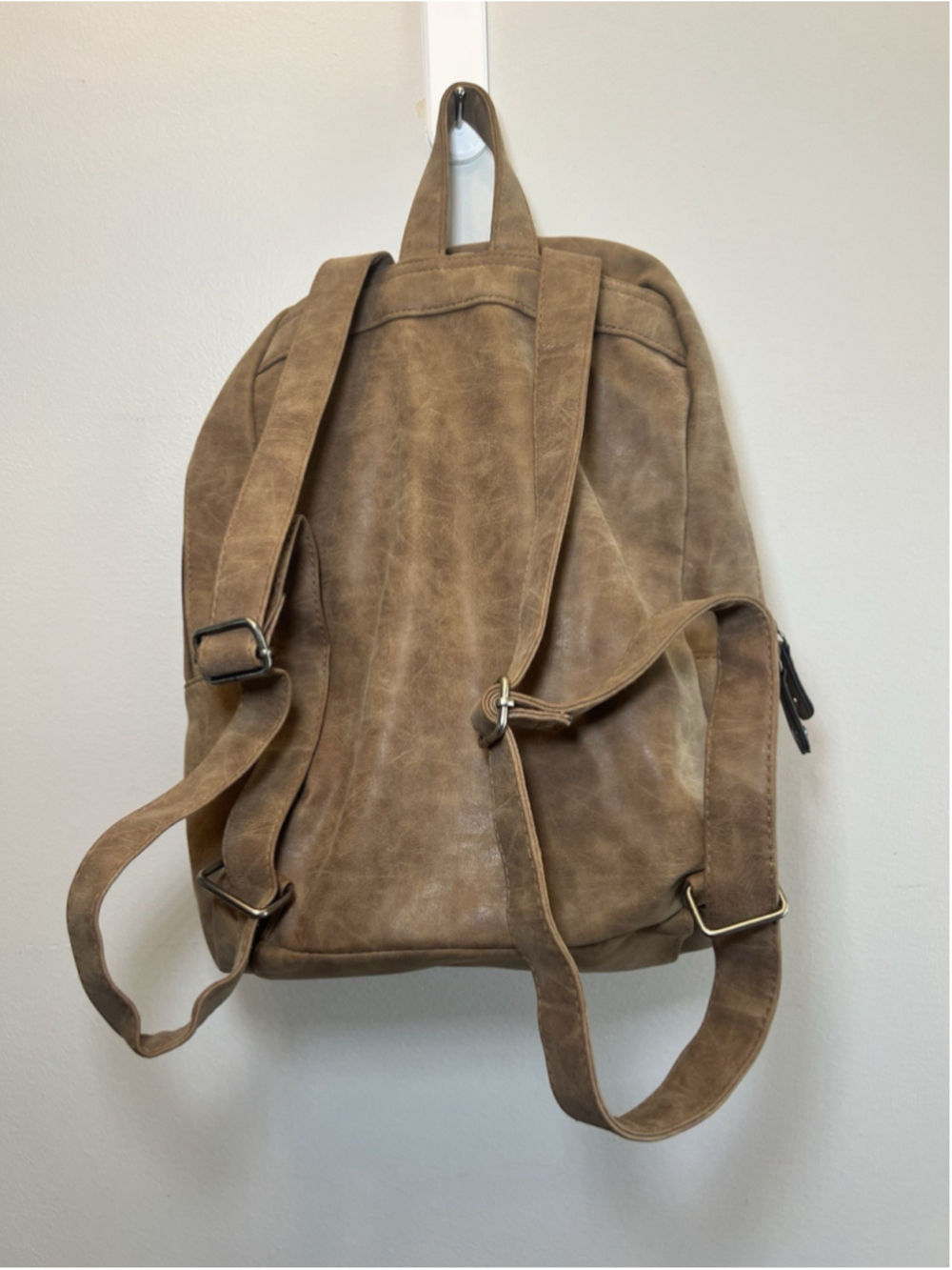 American Eagle Outfitters Brown Faux Leather Backpack Bag Vintage Y2K - Picture 5 of 11